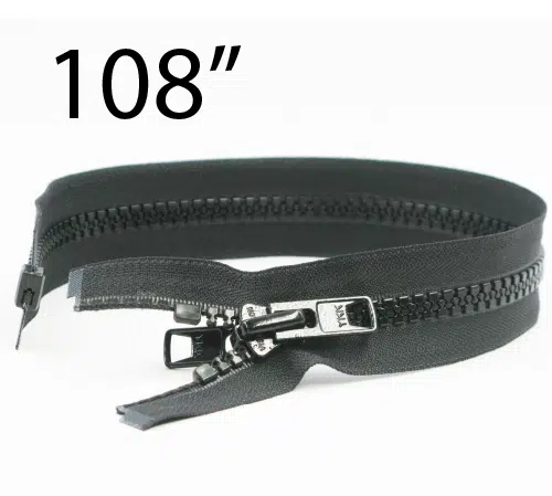 YKK® #10 Black VISLON® UV- U.V. Resistant Marine Separating Zipper W/Locking Metal Double Slide