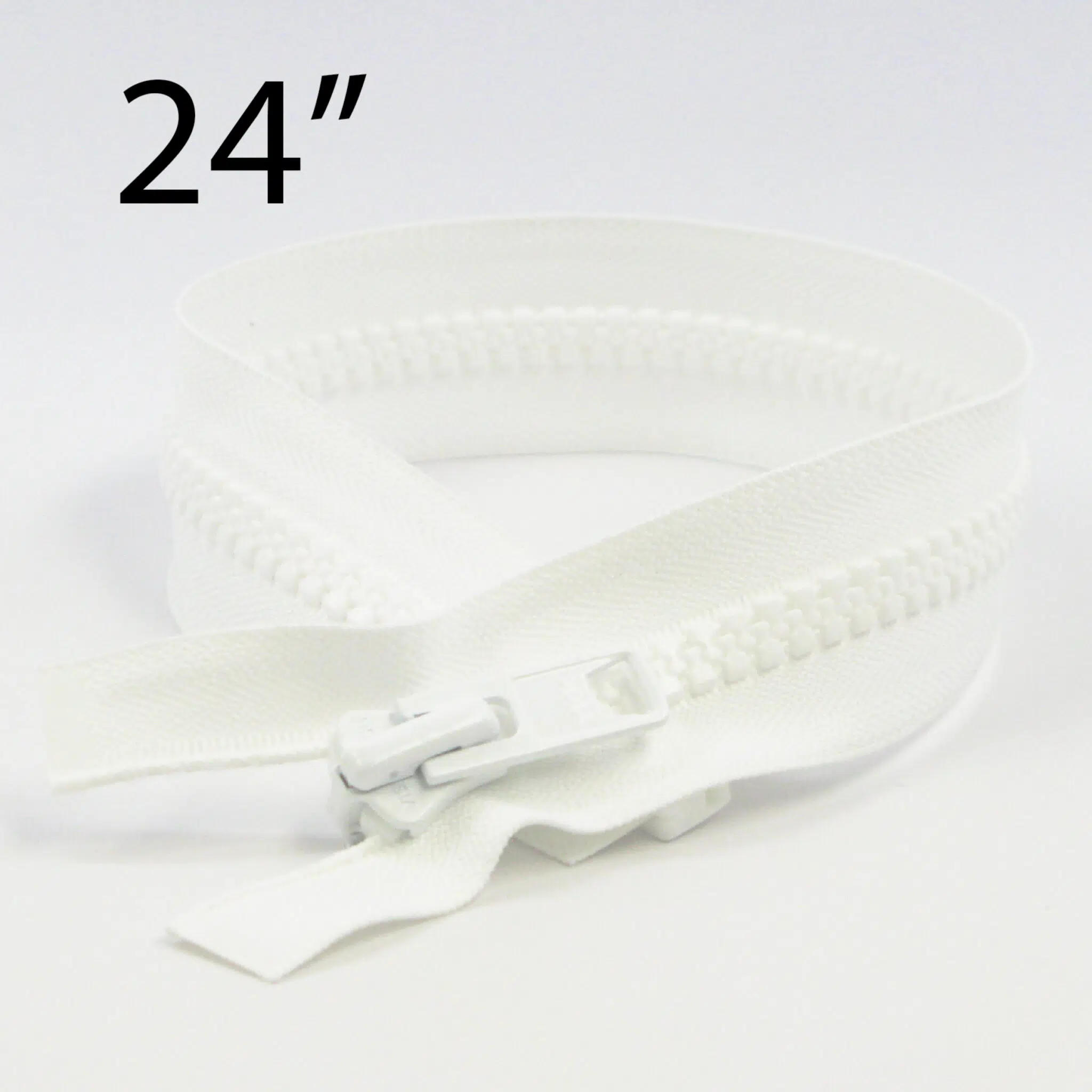 YKK® #10 White VISLON® UV- U.V. Resistant Marine Separating Zipper W/Locking Metal Double Slide