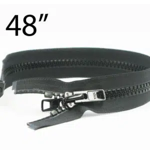 YKK® #10 Black VISLON® UV- U.V. Resistant Marine Separating Zipper W/Locking Metal Double Slide