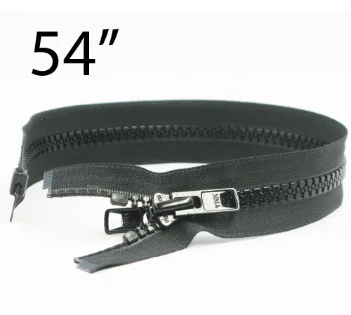 YKK® #10 Black VISLON® UV- U.V. Resistant Marine Separating Zipper W/Locking Metal Double Slide