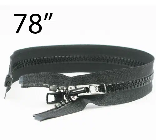 YKK® #10 Black VISLON® UV- U.V. Resistant Marine Separating Zipper W/Locking Metal Double Slide