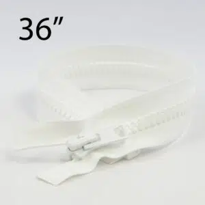 YKK® #10 White VISLON® UV- U.V. Resistant Marine Separating Zipper W/Locking Metal Double Slide