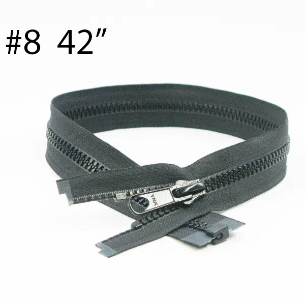 YKK® #8 Black VISLON® UV- U.V. Resistant Marine Separating Zipper W/Locking Metal Double Slider